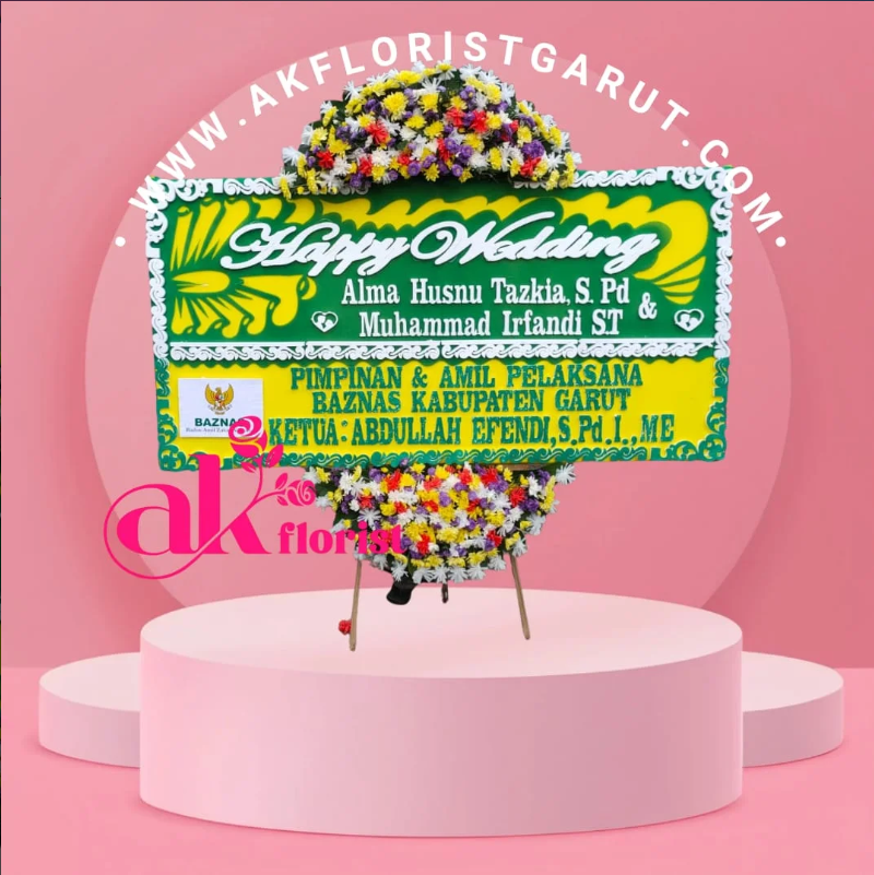 Bunga Papan Happy Wedding